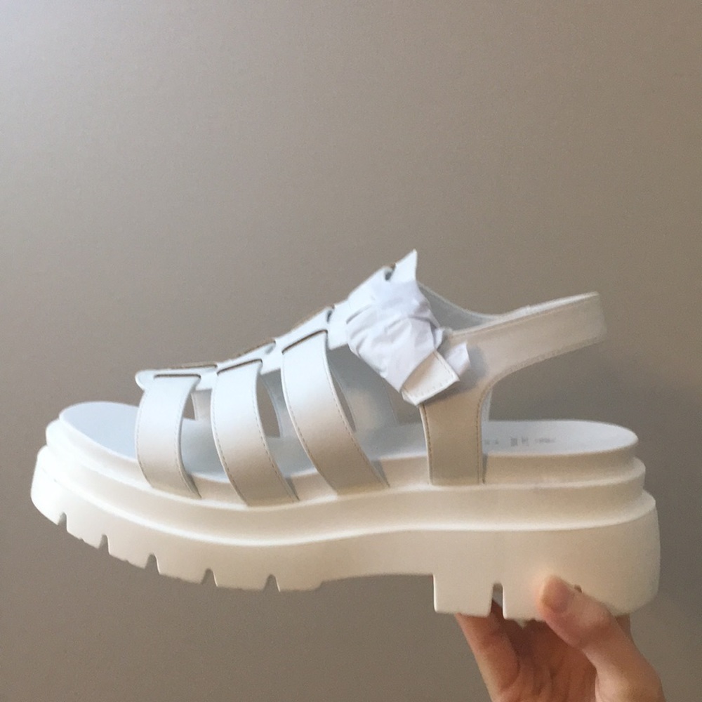 White Call It Spring Chunky Sandals - Picture 9 of 16